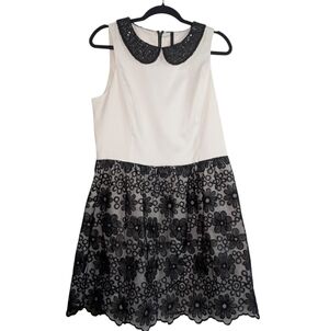 Kensie Elegant Black and White Sleeveless Dress